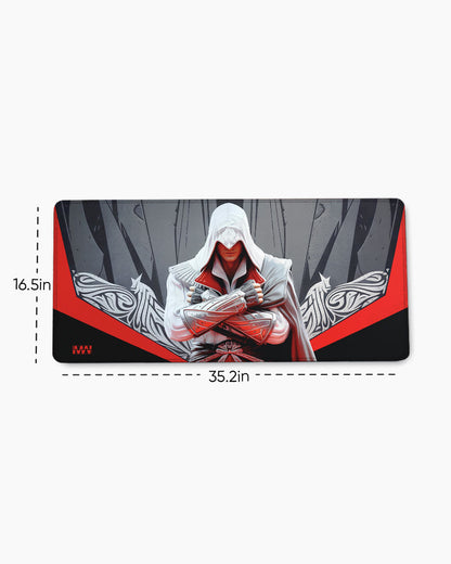 White Cloak Crimson Creed DeskMat
