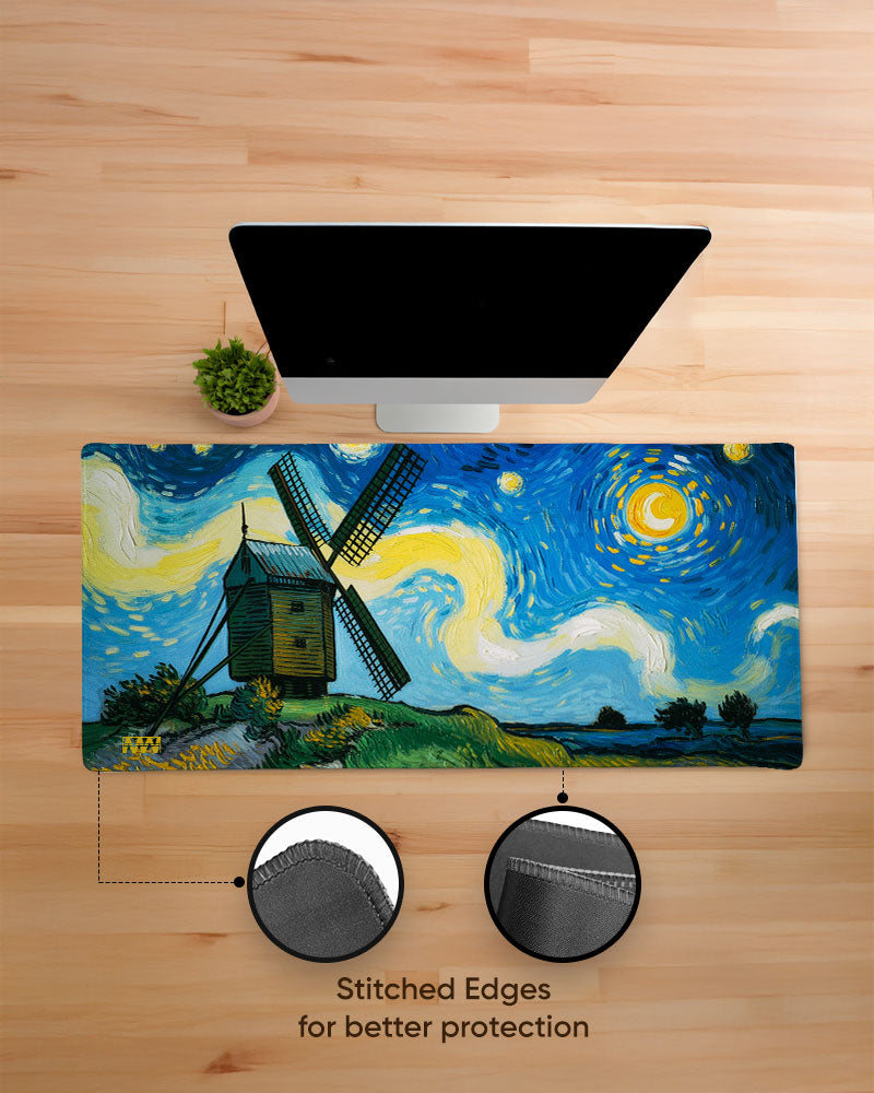 Windmill Under the Painted Sky DeskMat