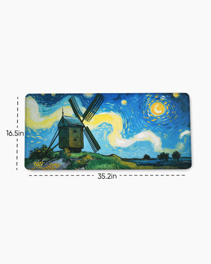 Windmill Under the Painted Sky DeskMat