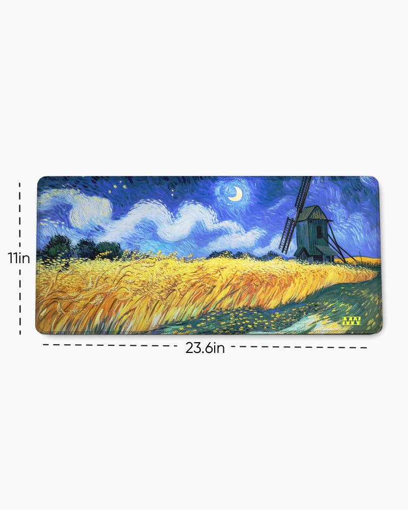 Whispers Beneath the Star-Lit Wheat Deskmat