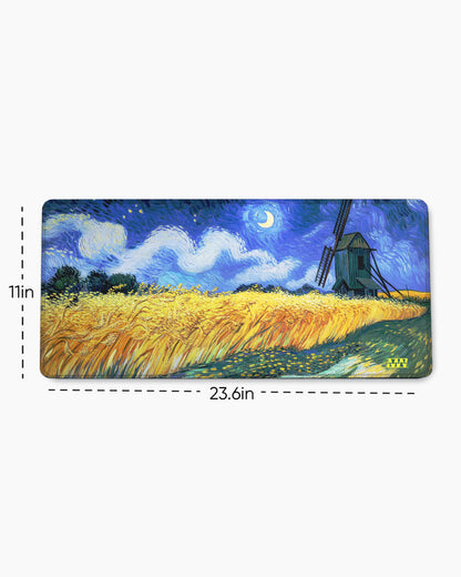 Whispers Beneath the Star-Lit Wheat Deskmat
