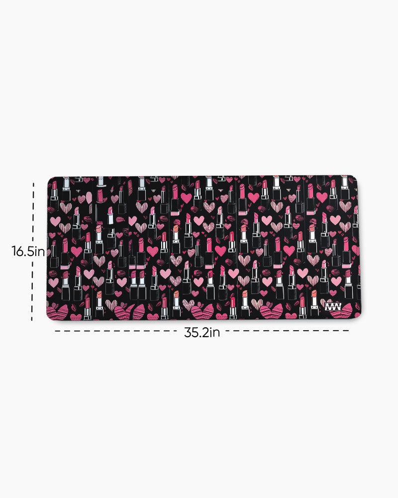 Glam Pop Riot Hearts Lips and Attitude Deskmat