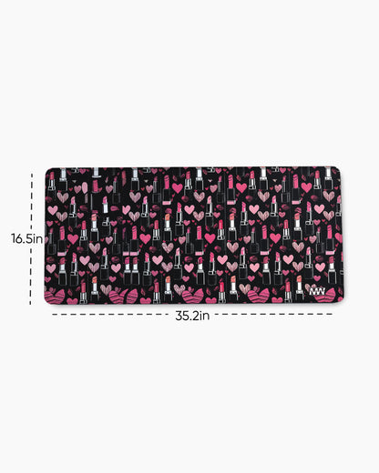 Glam Pop Riot Hearts Lips and Attitude Deskmat