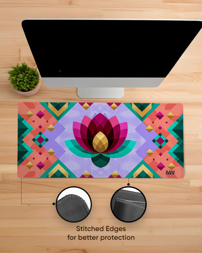 Lotus Radiance Geometry in Bloom Deskmat
