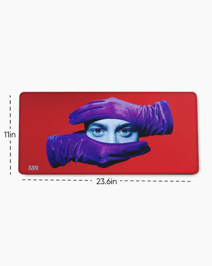 Crimson Grip Power in Purple Deskmat