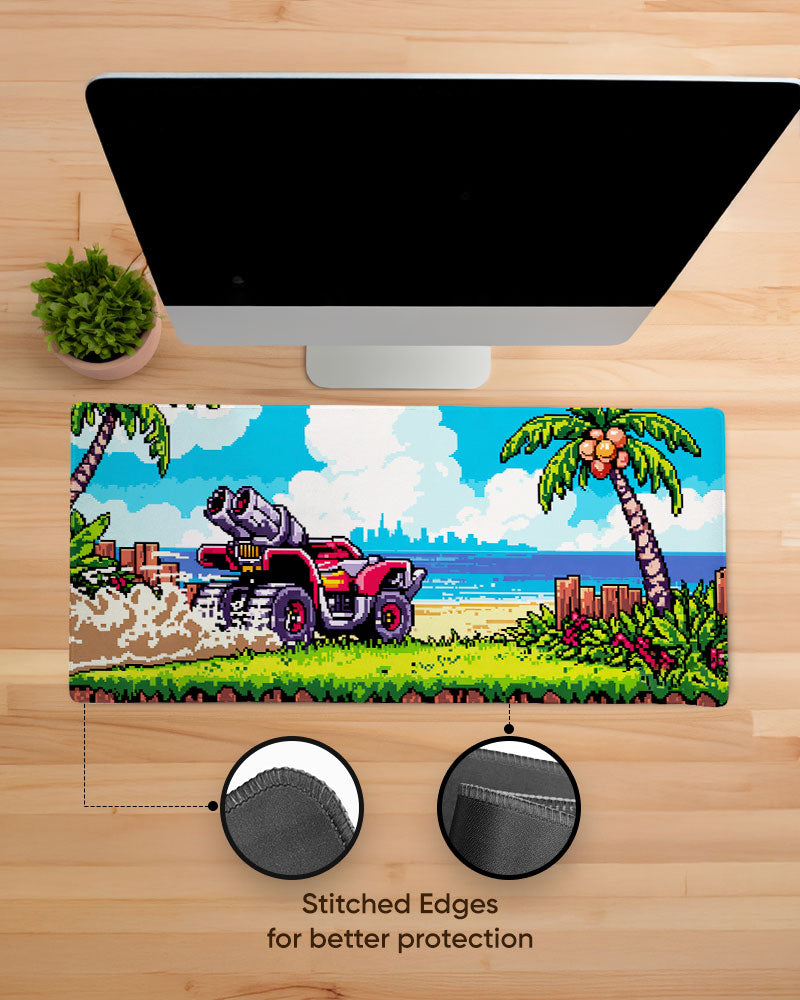 Pixel Paradise Retro Roadtrip Desk Mat