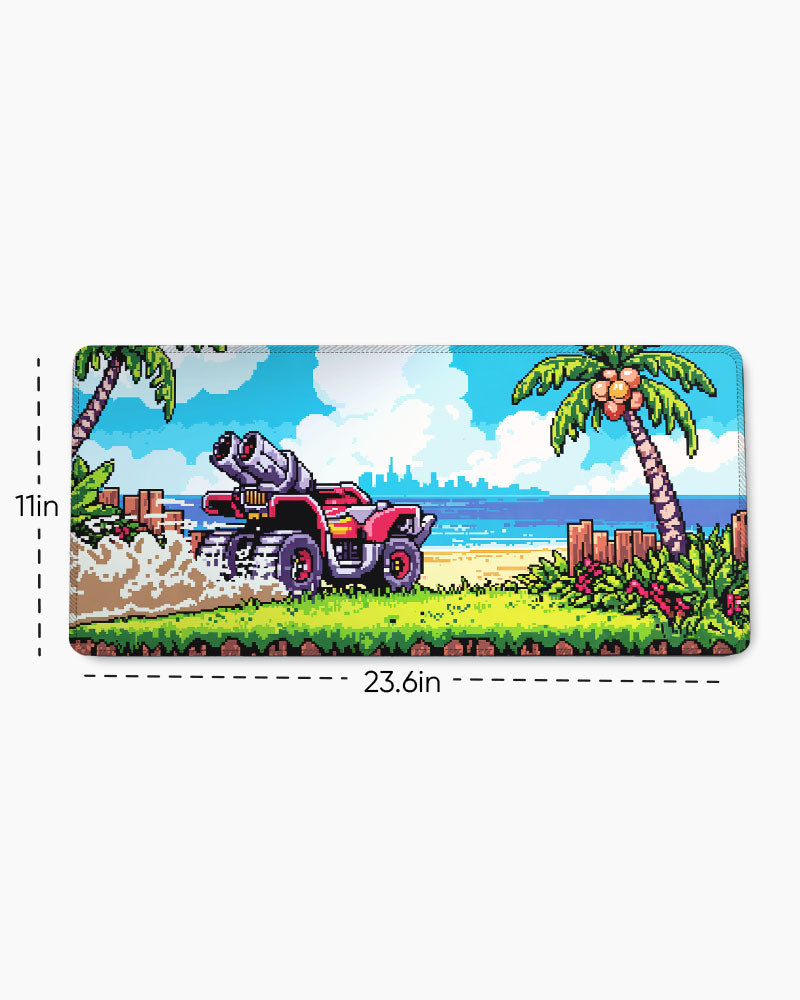Pixel Paradise Retro Roadtrip Desk Mat