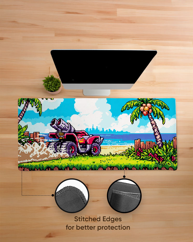 Pixel Paradise Retro Roadtrip Desk Mat