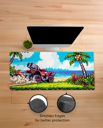 Pixel Paradise Retro Roadtrip Desk Mat