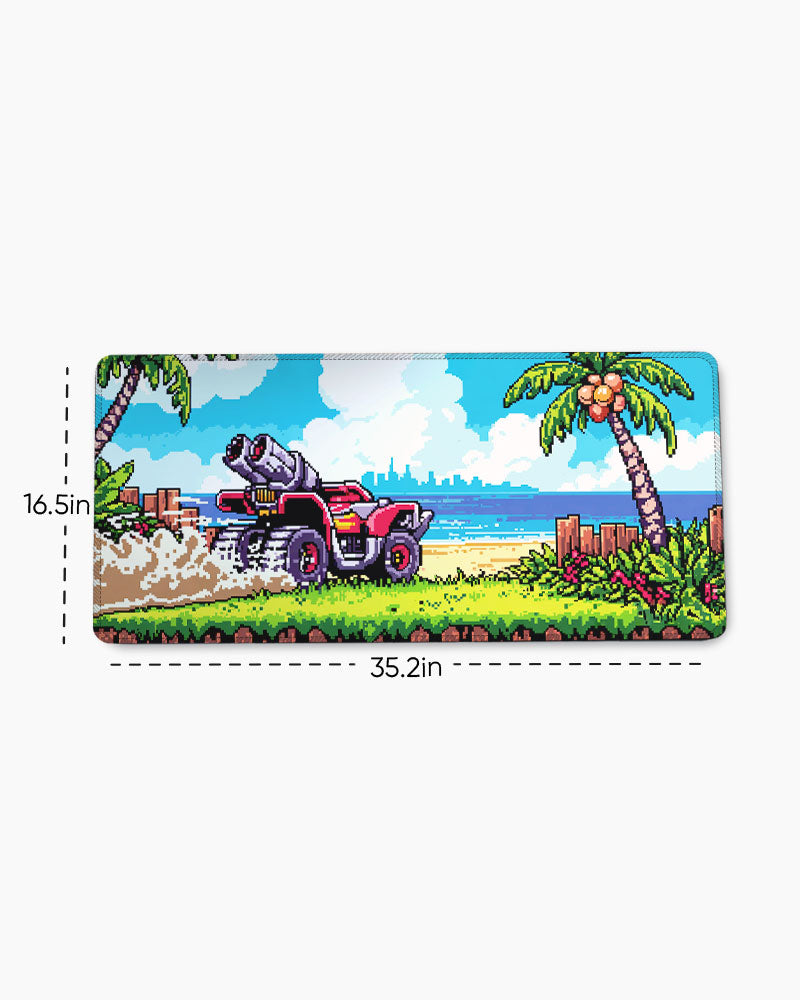 Pixel Paradise Retro Roadtrip Desk Mat