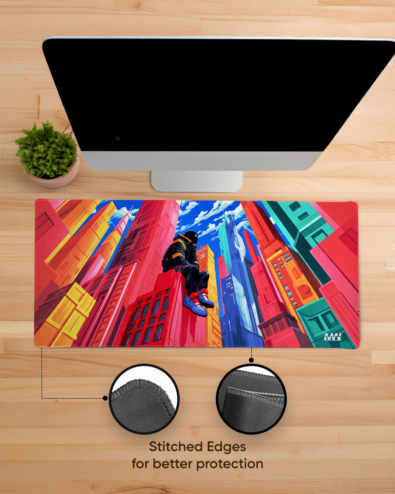 Neon Skyline Cyberpunk Reverie Desk Mat