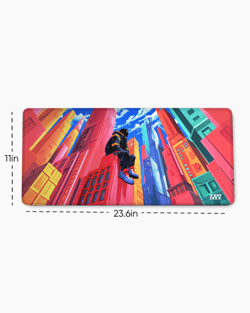 Neon Skyline Cyberpunk Reverie Desk Mat