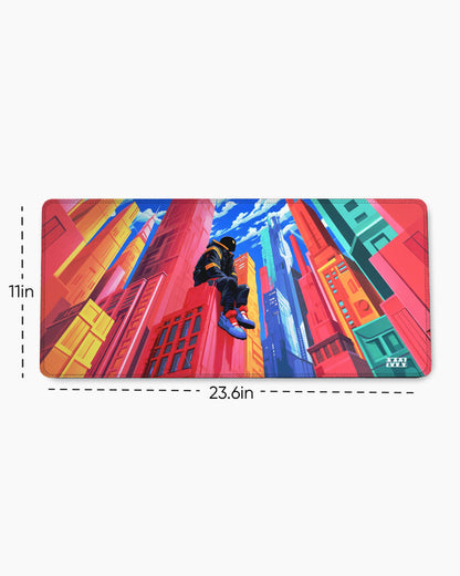 Neon Skyline Cyberpunk Reverie Desk Mat
