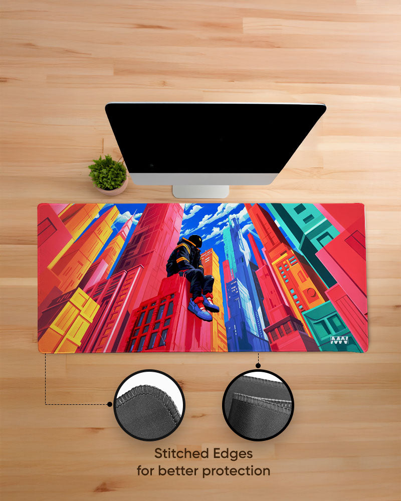 Neon Skyline Cyberpunk Reverie Desk Mat