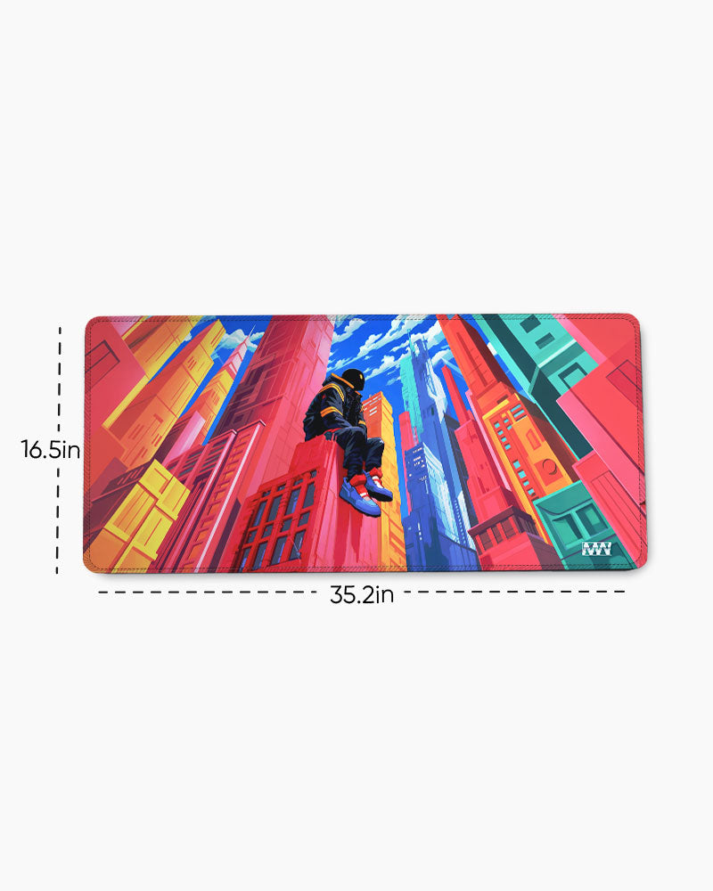 Neon Skyline Cyberpunk Reverie Desk Mat