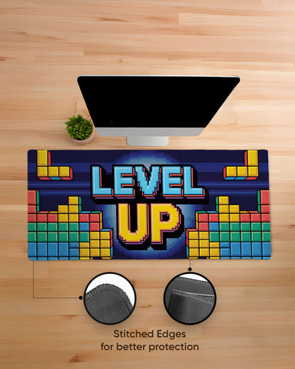 Level Up Retro Pixel Gaming Desk Mat