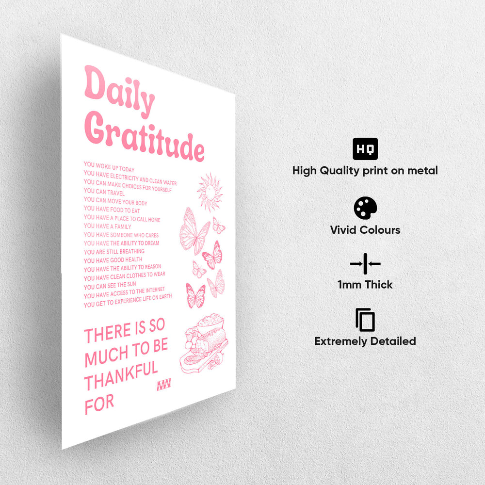 Daily Gratitude Affirmation Metal-Poster
