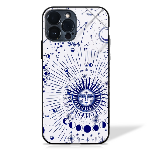 Day Night Celestial Sky glass phone case
