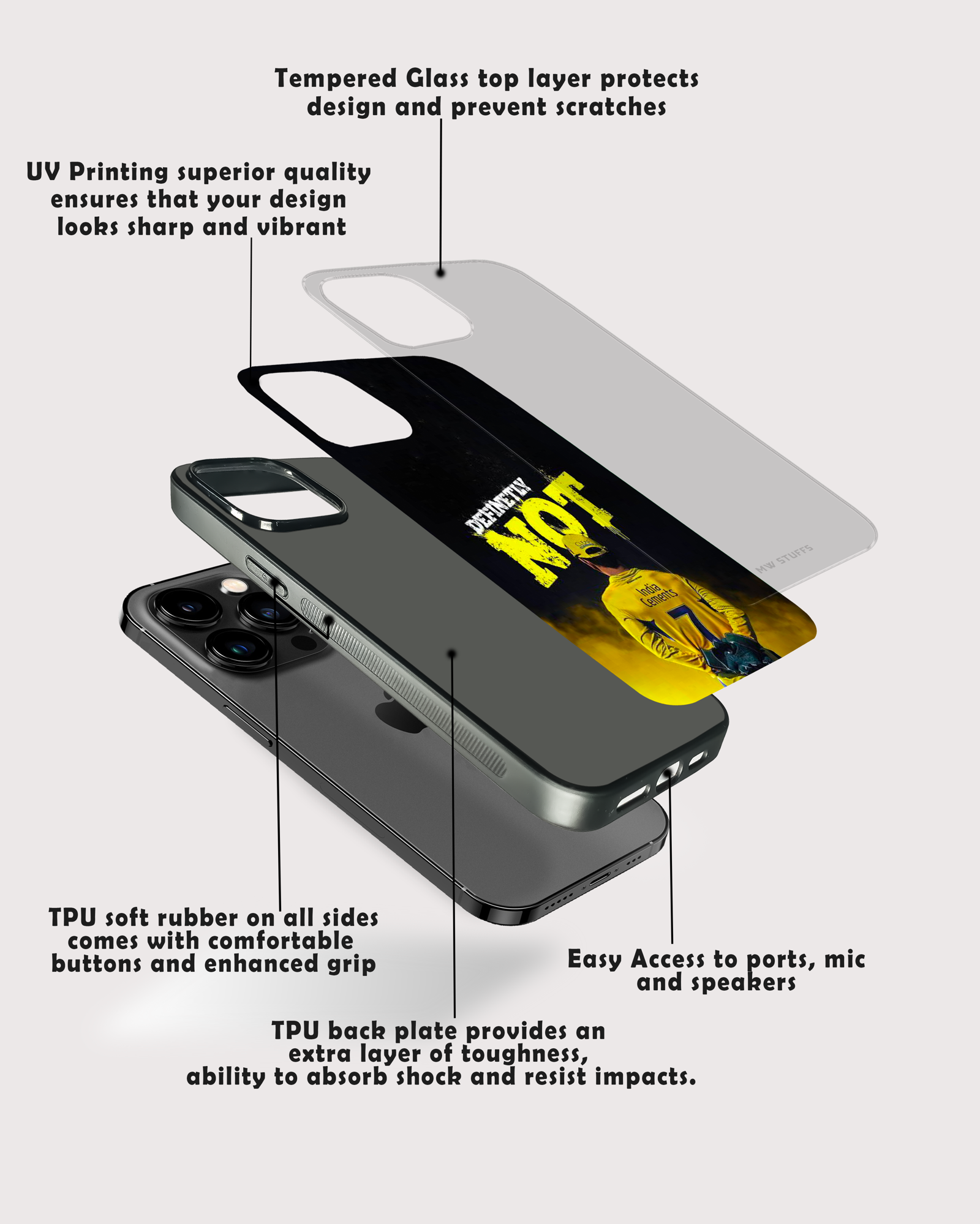 Definetly Not MSD Quote Glass Case -  - MW Stuffs - 