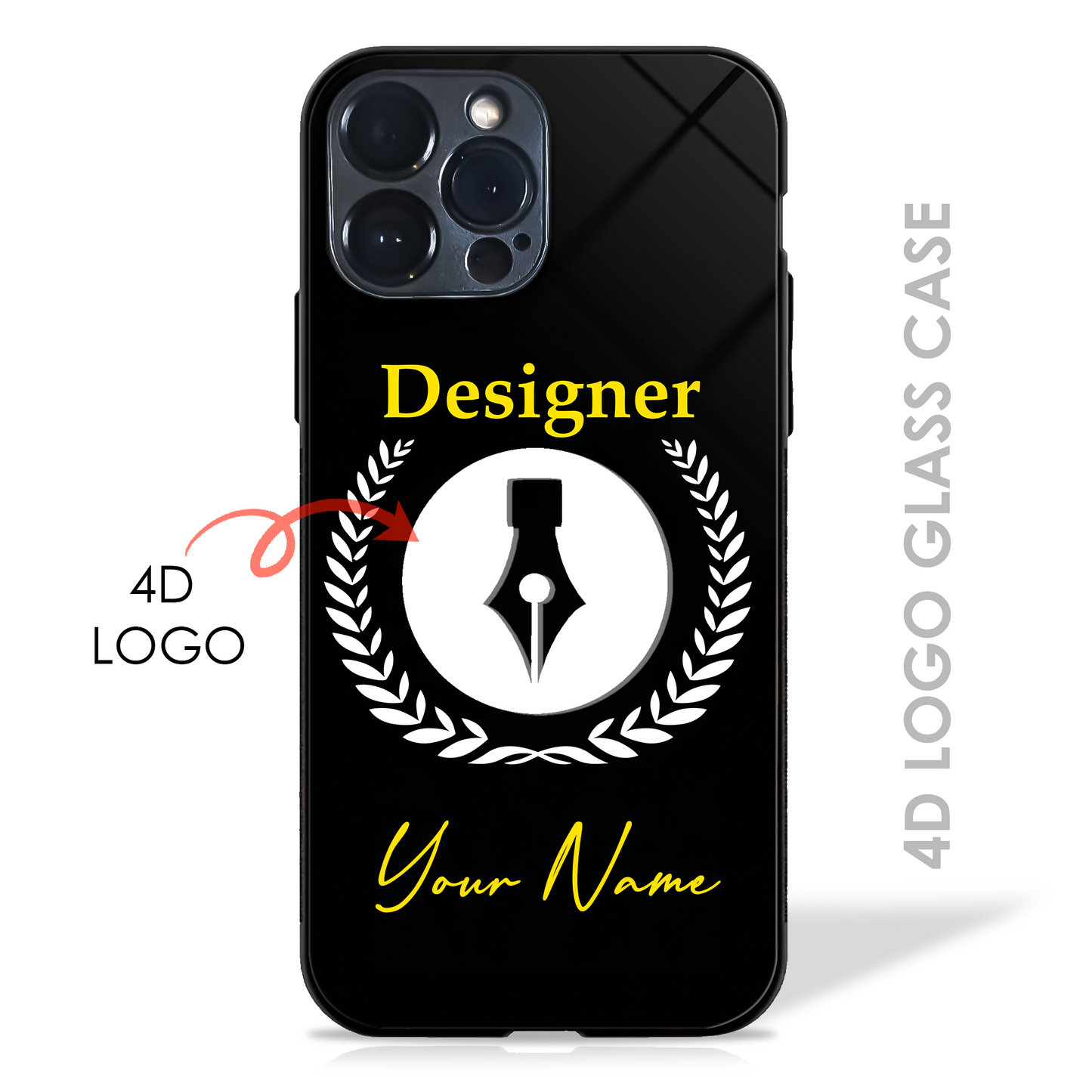 Your Name Dream Profession - 4D Logo Glass Case (20+ Professions)