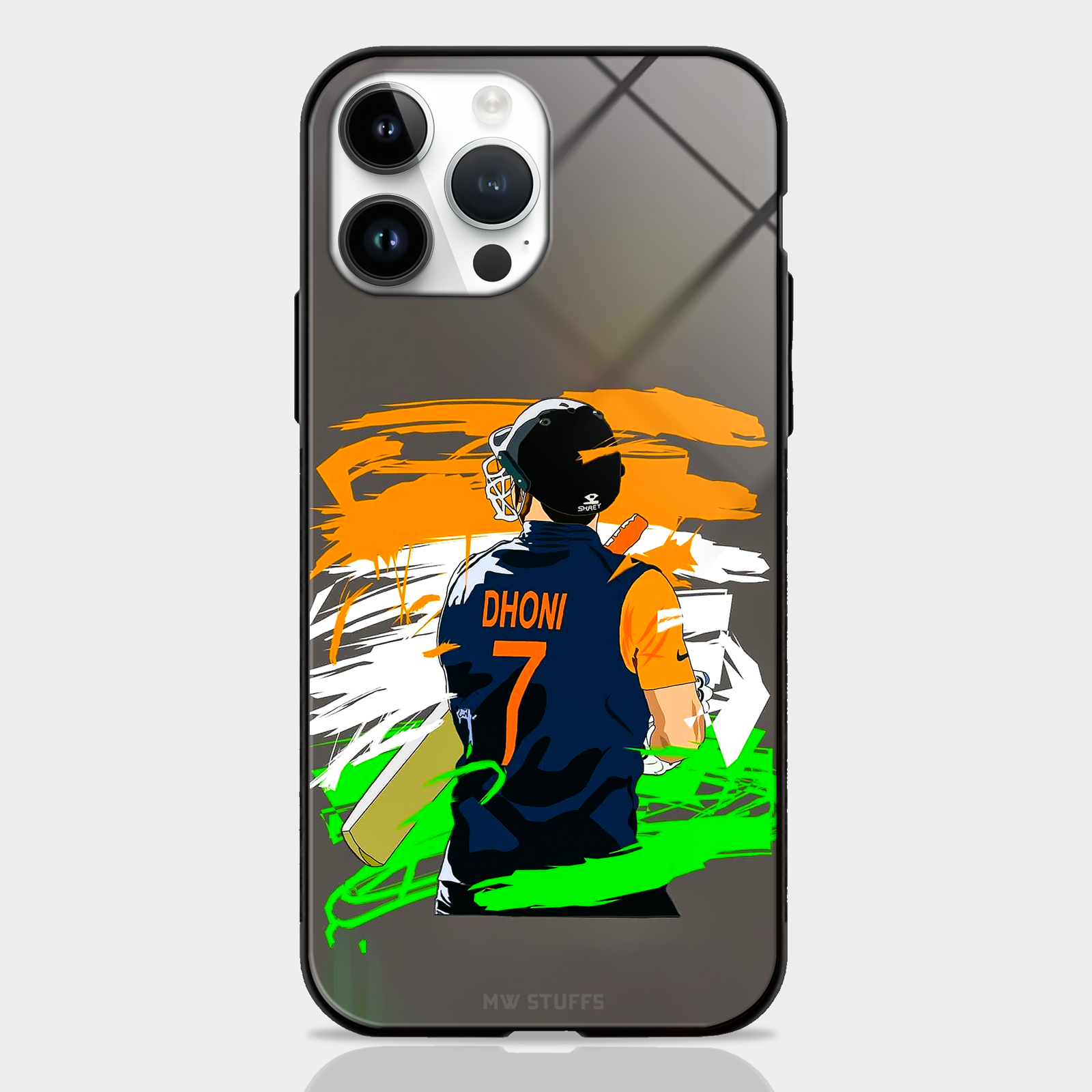 Dhoni Art Glass Case -  - MW Stuffs - 