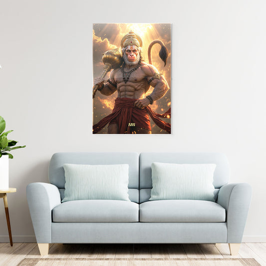 Divine Hanuman Warrior Metal-Poster