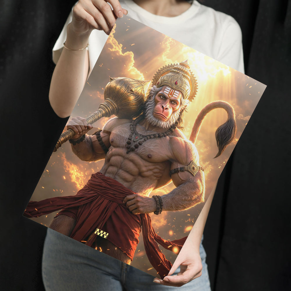 Divine Hanuman Warrior Metal-Poster