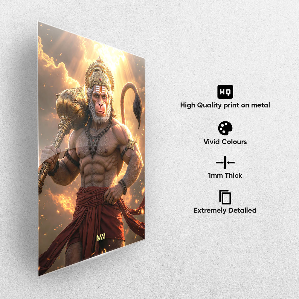 Divine Hanuman Warrior Metal-Poster