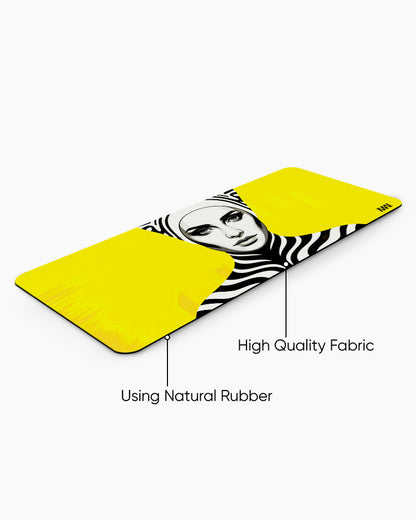 Electric Wild Zebra Pulse on Yellow Deskmat