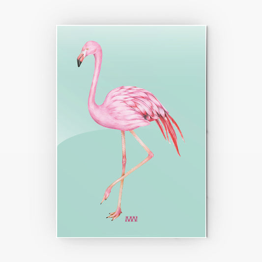 Elegant Flamingo Illustration metal poster
