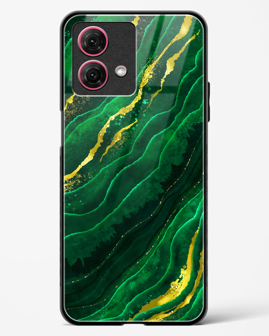 Emerald Marble Glass Phone Case-Moto G84 5G