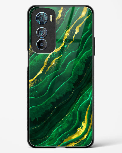 Emerald Marble Glass Phone Case-Motorola Edge 30