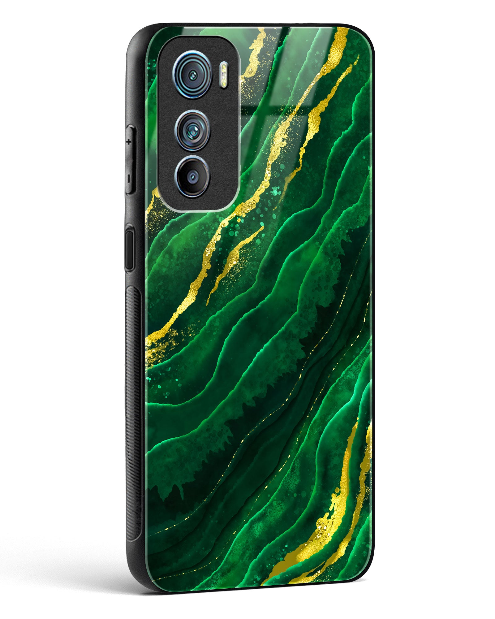 Emerald Marble Glass Phone Case-Motorola Edge 30
