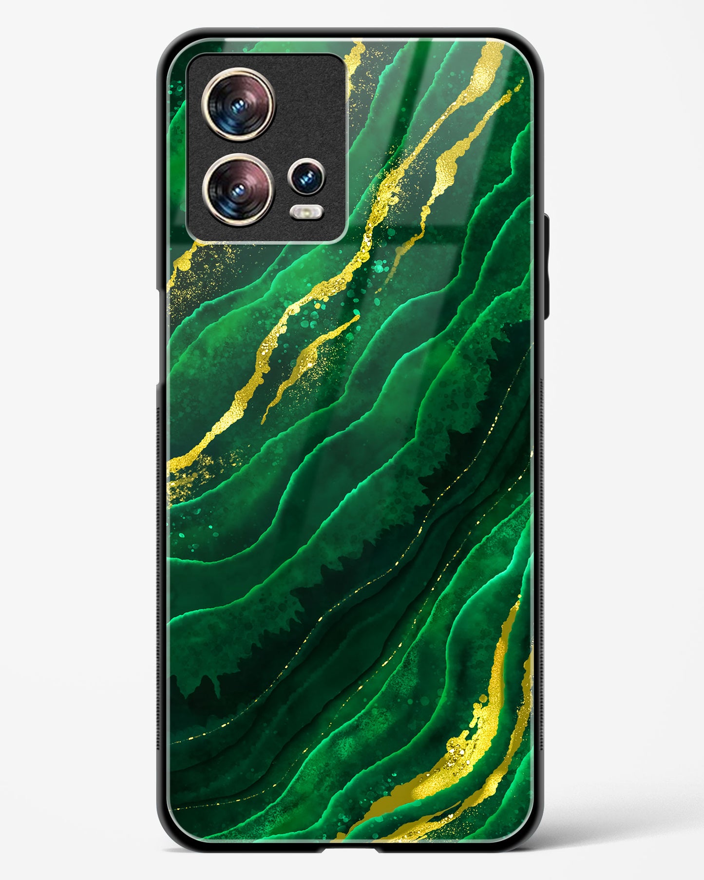 Emerald Marble Glass Phone Case-Motorola Edge 30 Fusion