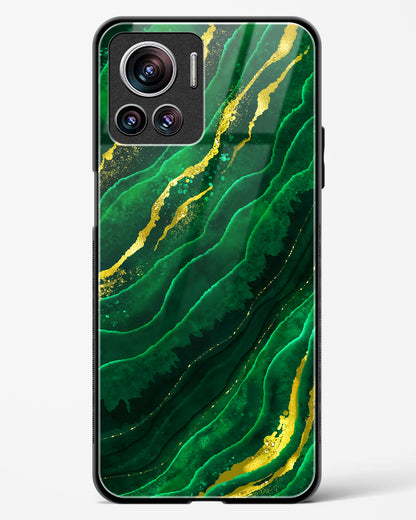 Emerald Marble Glass Phone Case-Motorola Edge 30 Ultra