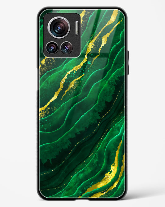 Emerald Marble Glass Phone Case-Motorola Edge 30 Ultra