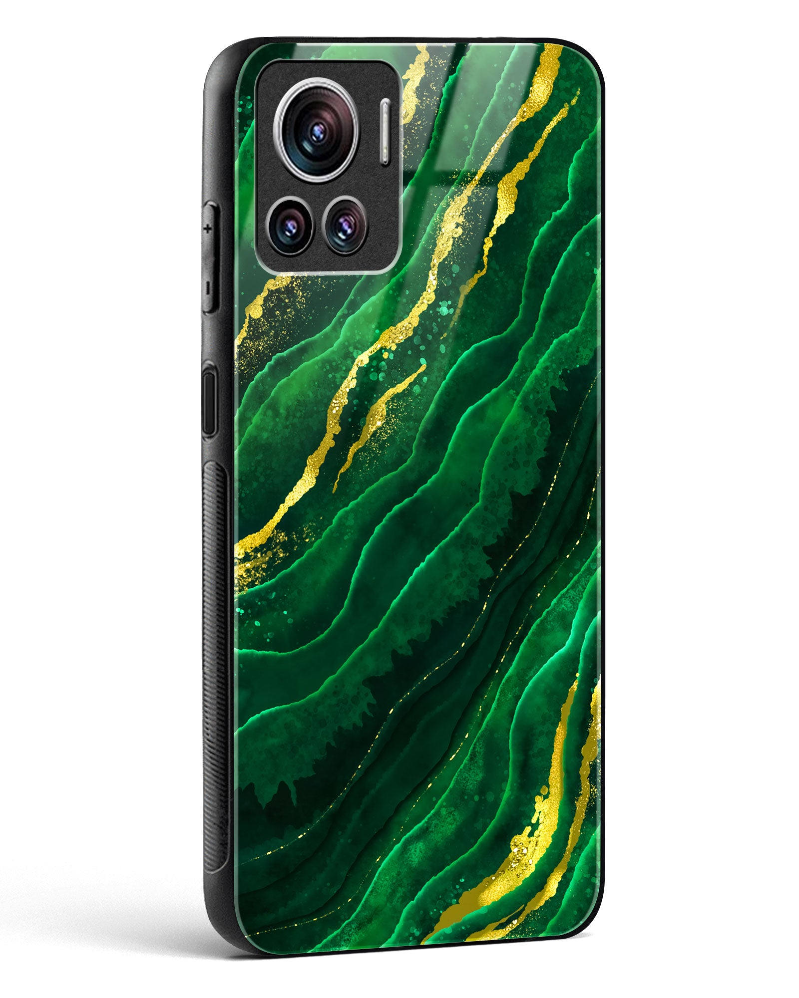 Emerald Marble Glass Phone Case-Motorola Edge 30 Ultra
