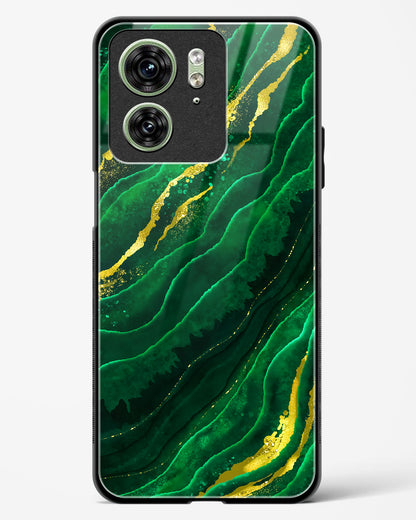 Emerald Marble Glass Phone Case-Motorola Edge 40