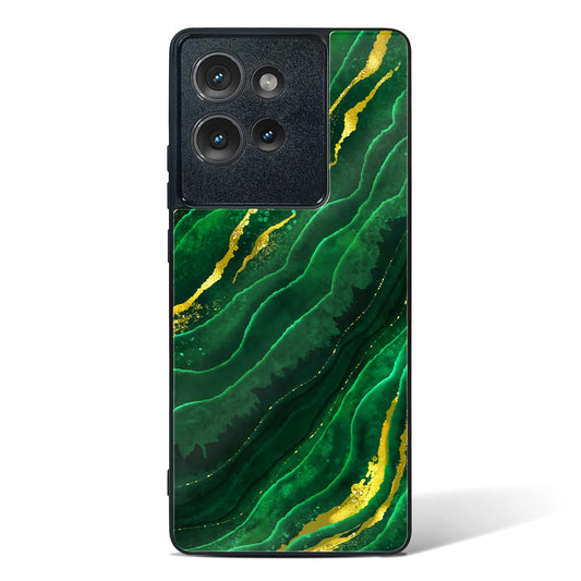 Emerald Marble Glass Phone Case-Motorola Edge 50