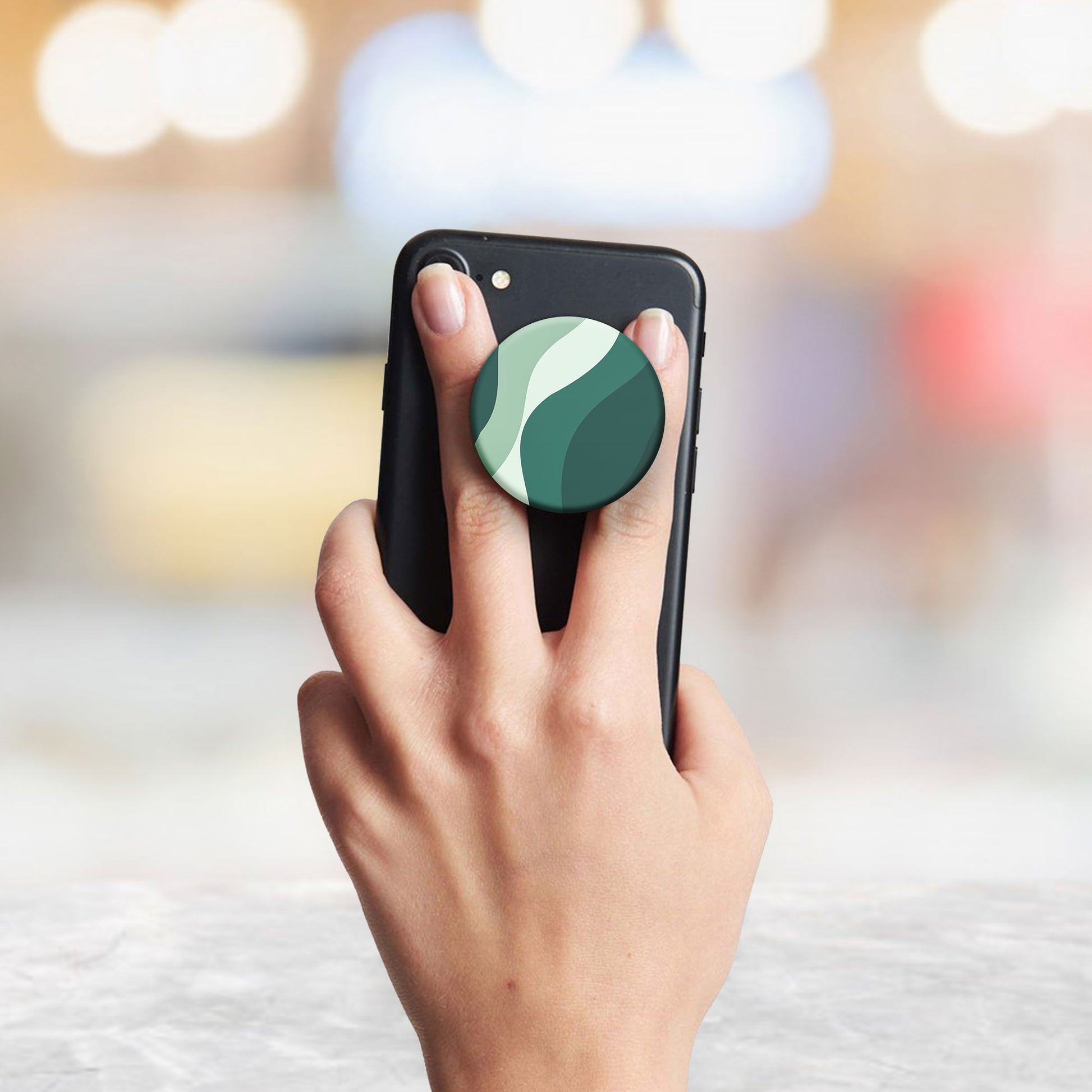 Emerald Waves Flat Pop Holder