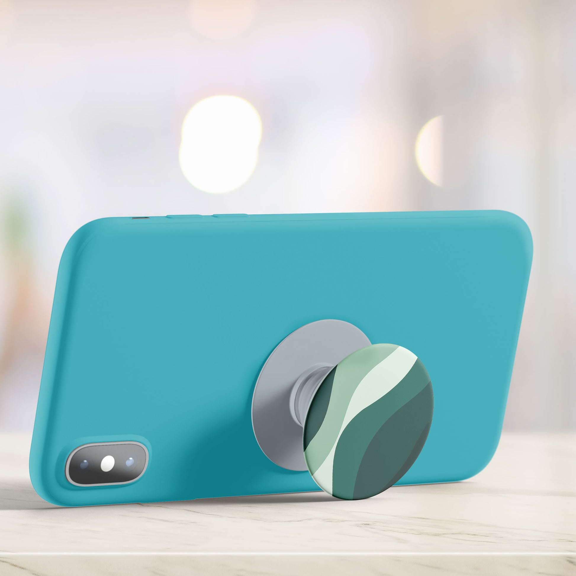 Emerald Waves Flat Pop Holder