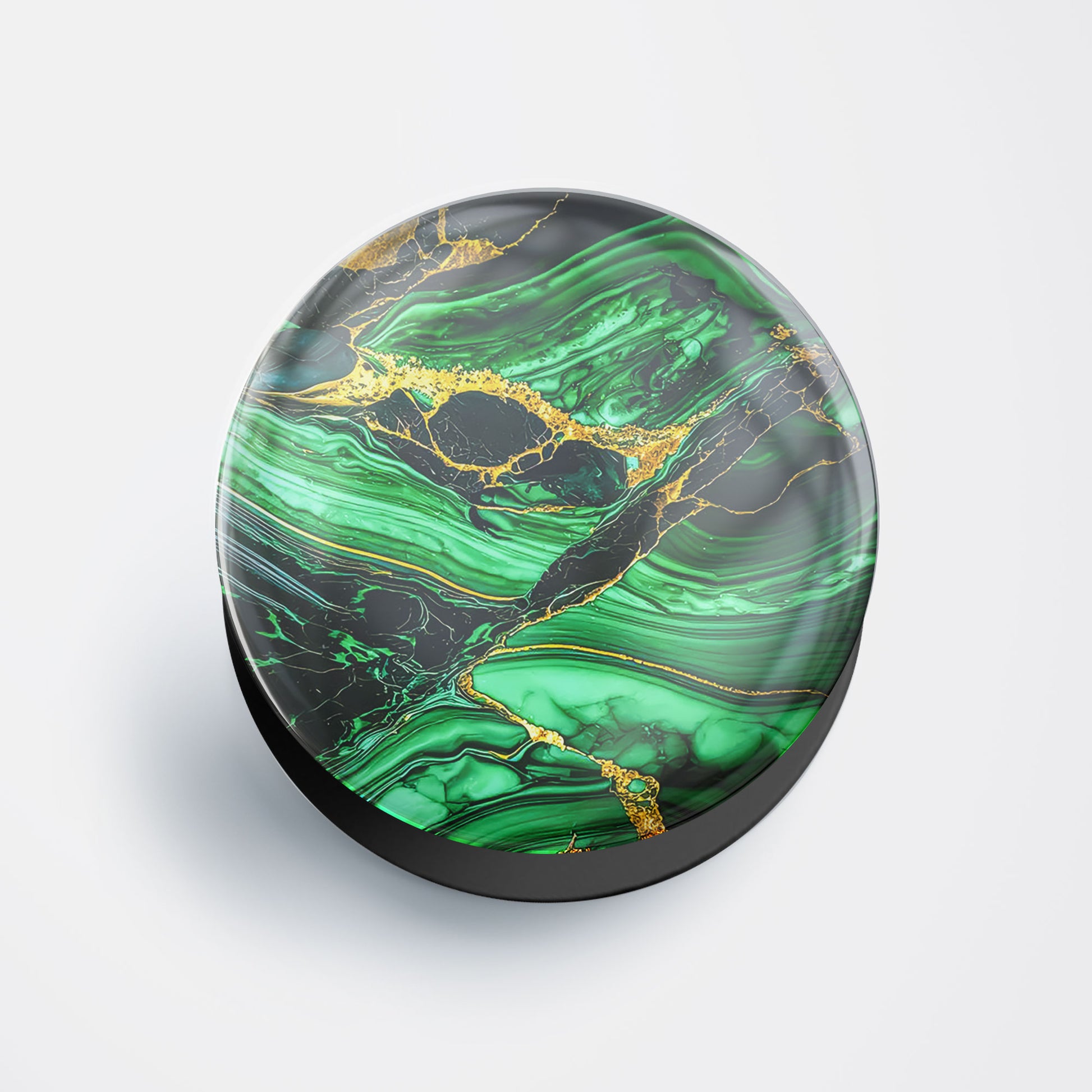 Emerald and Gold Marble Gloss Pop Holder