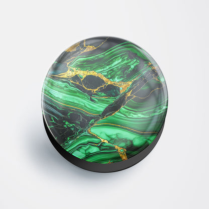 Emerald and Gold Marble Gloss Pop Holder