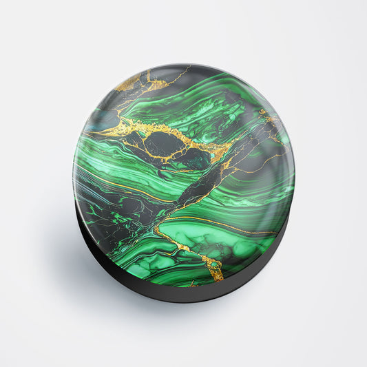 Emerald and Gold Marble Gloss Pop Holder