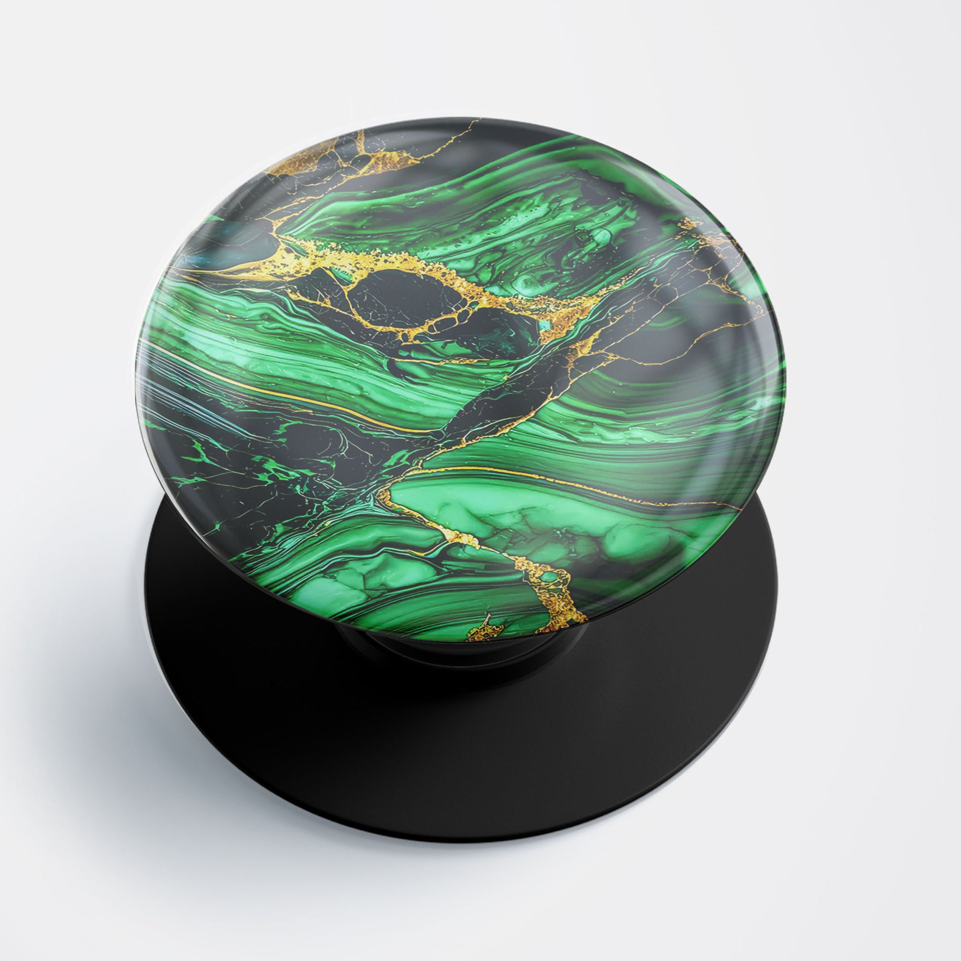 Emerald and Gold Marble Gloss Pop Holder