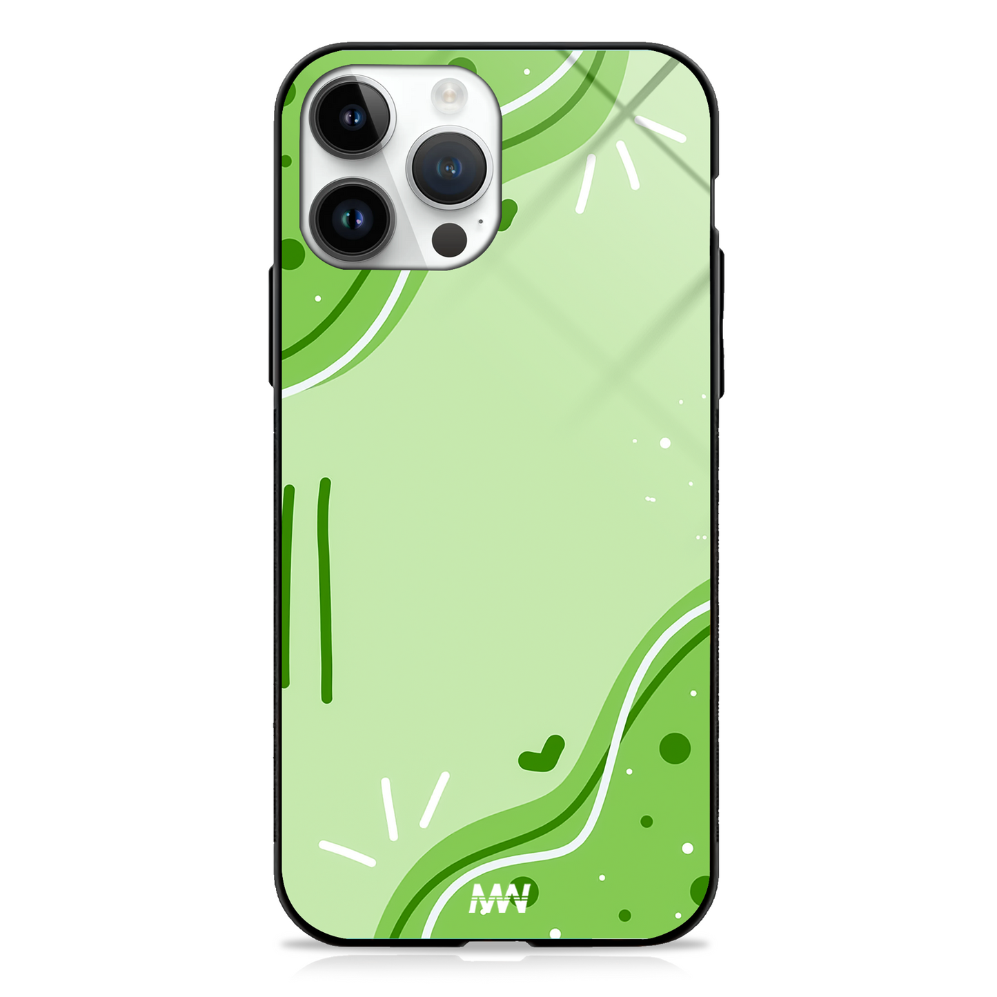 Emerald Glow Aesthetic Glass Case -  - MW Stuffs - 