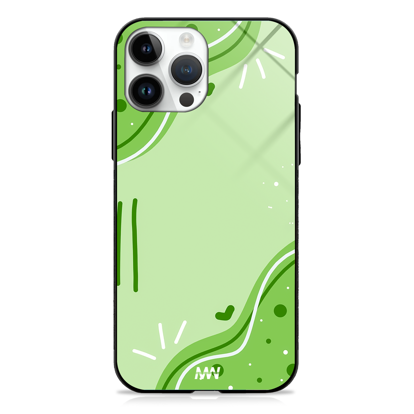 Emerald Glow Aesthetic Glass Case -  - MW Stuffs - 