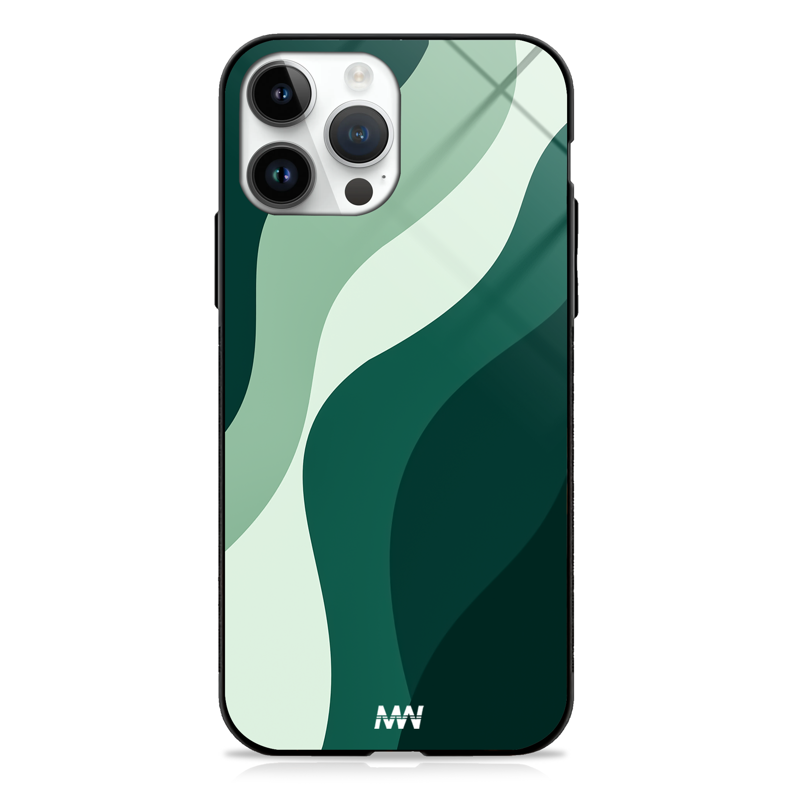 Emerald Wave Aesthetic GLASS CASE -  - MW Stuffs - 