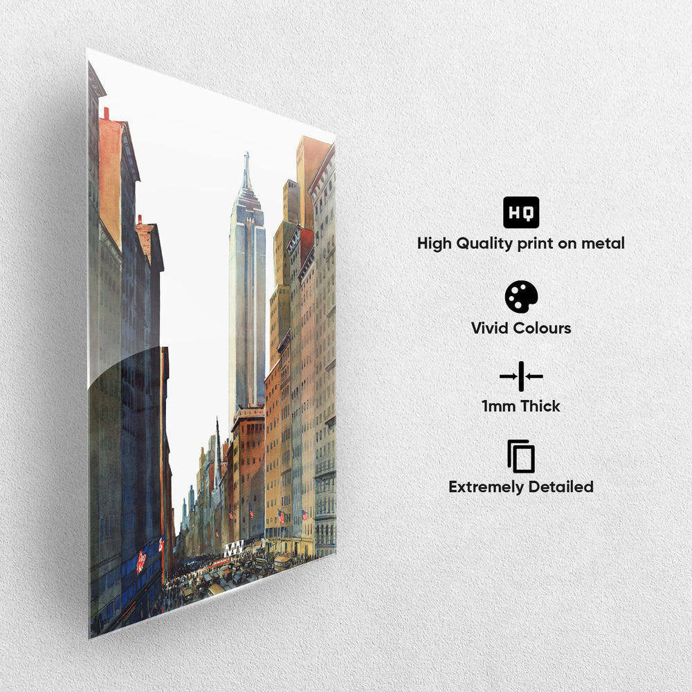 Empire State Cityscape Art Metal-Poster