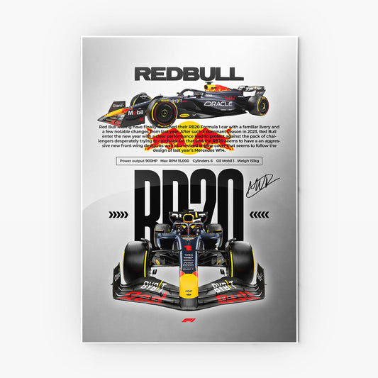 F1 RB20 Speed metal poster
